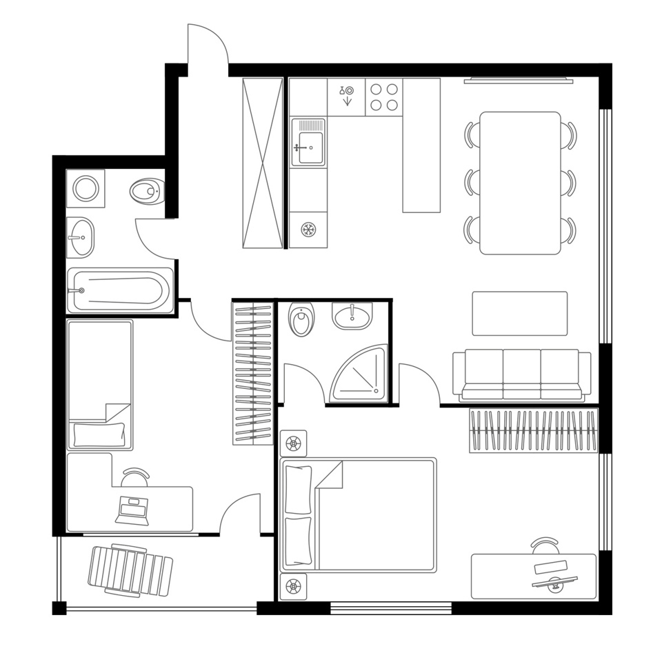 3-комнатная2